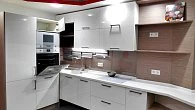 Угловая кухня хай-тек пластик/МДФ/ЛДСП Luxe Blanco РД17091 (фото 10)