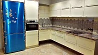 Угловая кухня модерн пластик/МДФ/ЛДСП нижние шкафы подвесные (фото 1)