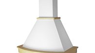 Вытяжка Elikor Ротонда 90П-650-П3Д бежевый / дуб крем патина золото (фото 1)