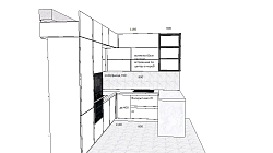 П-образная кухня краска модерн матовая плоская NCS S 0300-N ШР200704