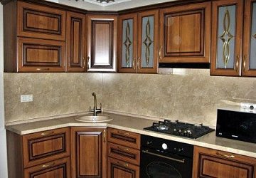Угловая кухня классика МДФ/пленка с патиной