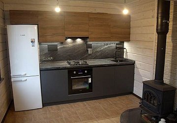 Прямая кухня модерн Тимбер Марон/Alvic пластик/МДФ/ЛДСП РР190602