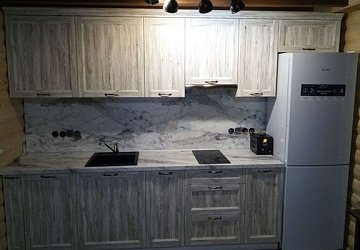 Прямая кухня неоклассика Марсель-4 пластик/МДФ ЛП190802