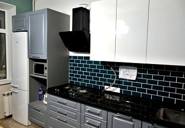 Прямая кухня неоклассика Лонгфорд пластик/эмаль/МДФ/ЛДСП РБ180703