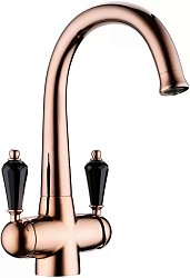 Omoikiri Okinawa-RG-BL латунь/розовое золото/черный кристалл1