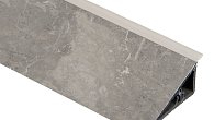 Пристеночный бортик Мрамор Вальмасино светло-серый (фото 1)