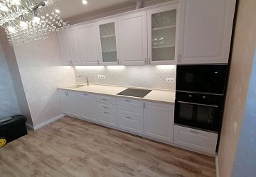 Прямая кухня неоклассика Лонгфорд пленка/МДФ ЛМ191201