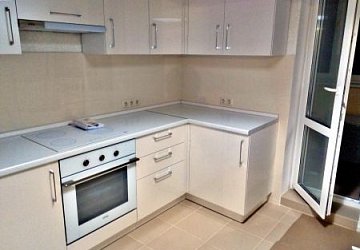 П-образная кухня современная пластик/МДФ/ЛДСП