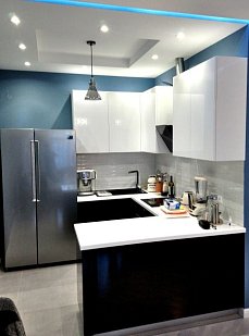 П-образная кухня модерн Rall эмаль/МДФ РЯ181002