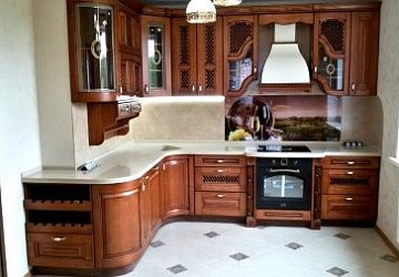 Угловая кухня прованс Массив ясеня