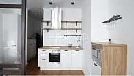 Прямая кухня модерн с отдельным шкафом Хаген пленка/МДФ ИТ190305 (фото 2)