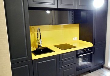 Прямая кухня неоклассика пленка/пластик/МДФ/ЛДСП РЯ180507