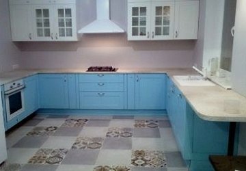 П-образная кухня неоклассика Массив дуба