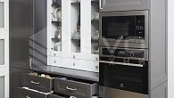 П-образная кухня неоклассика с порталом Эйвон пленка/МДФ РН180611 (фото 8)