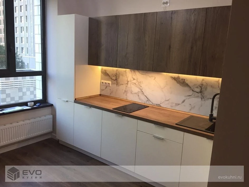 Кухня Egger дуб Галифакс табак / МДФ ПВХ Айвори Софт Тач ЛМ200501 (фото 2)