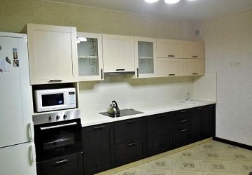 Прямая кухня модерн Техно пленка/МДФ венге 360 см