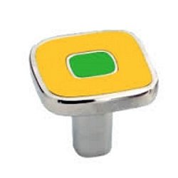 Bosetti Marella Ручка-кнопка, отделка никель глянец + жёлтый/зелёный
