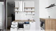 Прямая кухня модерн с отдельным шкафом Хаген пленка/МДФ ИТ190305 (фото 3)