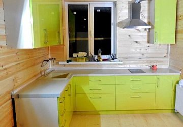 Угловая кухня модерн Пост F5341 (GLS) пластик/МДФ/ЛДСП РЯ180304