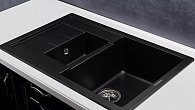 Мойка KUPPERSBERG MODENA 1,5B1D BLACK METALLIC композитная (фото 2)