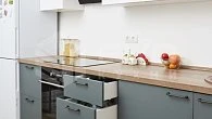 Прямая кухня модерн Formica/Феникс Verde пластик/МДФ/ЛДСП ИТ190703 (фото 3)