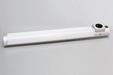 Светильник люминесцентный с 1-й розеткой (1035 мм) 30W/220-240V, 2700K, отделка под алюминий