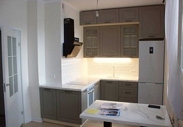 Угловая кухня неоклассика Кашемир СофтТач пленка/МДФ ЛЛ200501