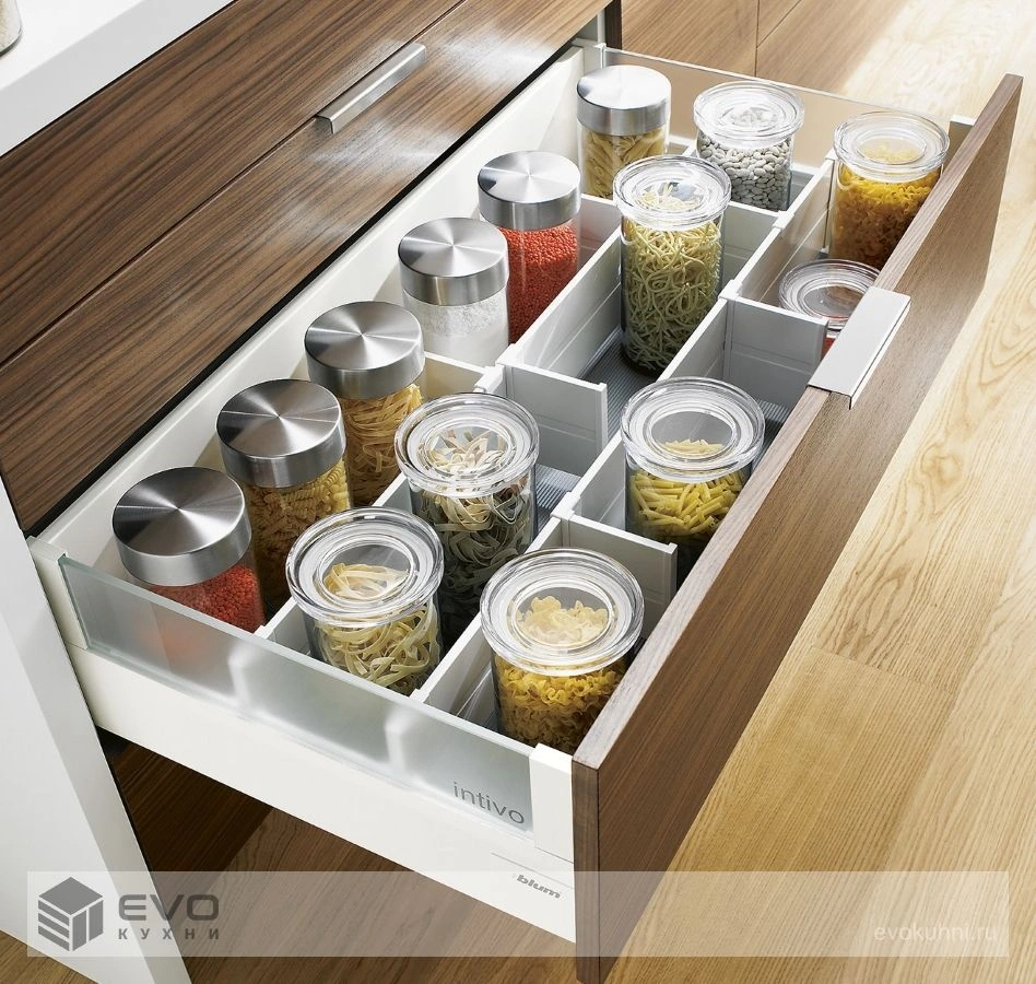 Кухонные шкафы напольные с выдвижными ящиками варианты - фото