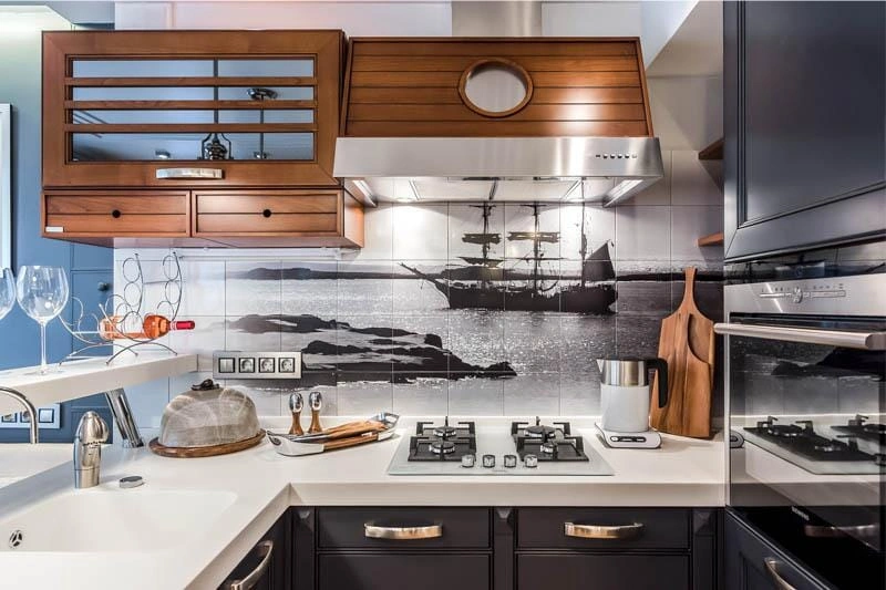 Кухня в морском стиле – 20 фото готовых интерьеров, особенности оформления
