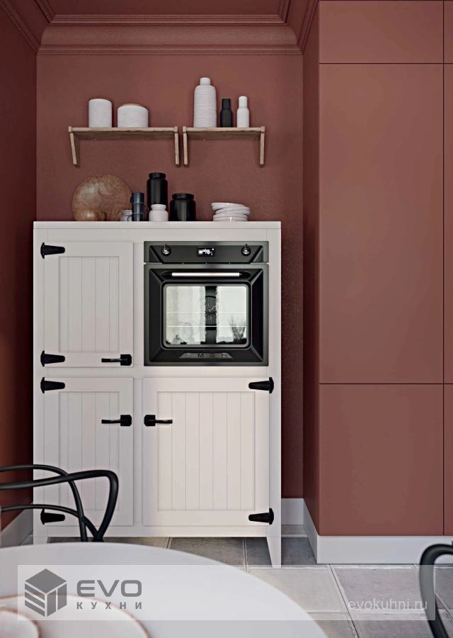 кухонный шкаф со встроенной техникой белый 