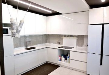 Угловая кухня хай-тек пластик/МДФ/ЛДСП ручка С-1 РВ18012